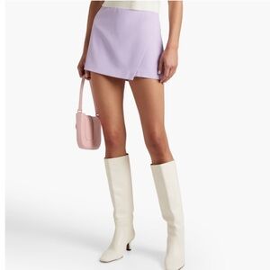 Alice + Olivia Lilia Crossover Crepe Mini Skirt in Lavender $250 Sz 4